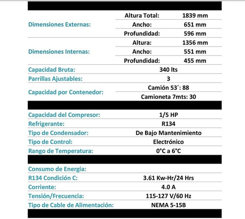 Imagen 3 de 3 de Refrigerador Comercial Metalfrio Rb270 12 Pies 1 Puertas