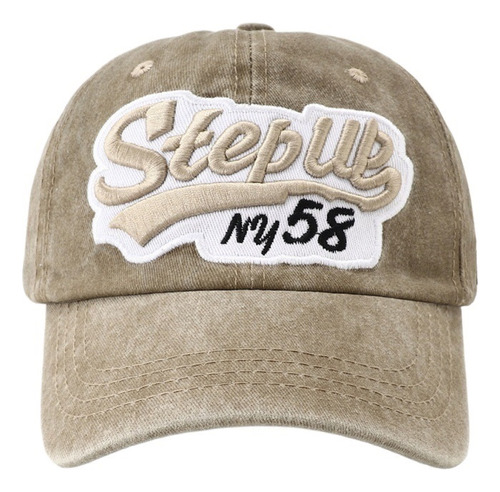 Gorra De Béisbol Bordada Con Letras Y Visera Retro Americana