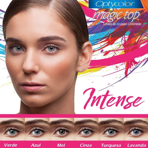 Imagem 4 de 6 de Lente Contato Magic Top Intense Anual Cinza Com Ou Sem Grau