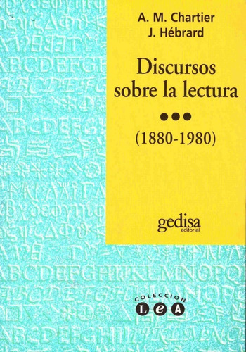 Discursos Sobre La Lectura, De Chartier Anne Marie, Hebrard Jean. Editorial Gedisa En Español