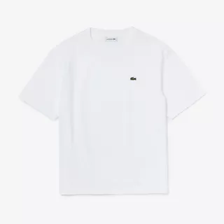 Remera Lacoste 5441001 Cuello Redondo Para Mujer Blanco