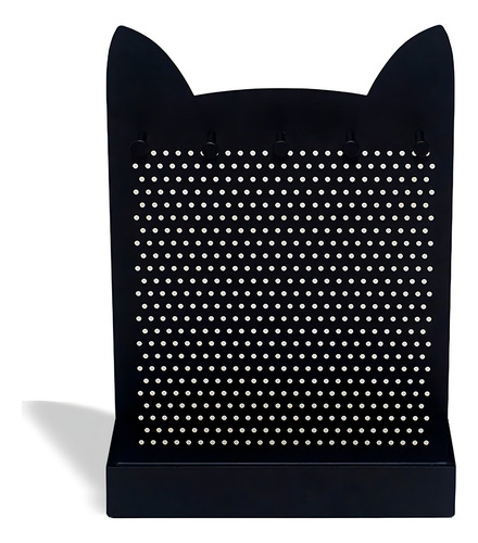 Porta Jóias Aço Gato Preta Cor Preto