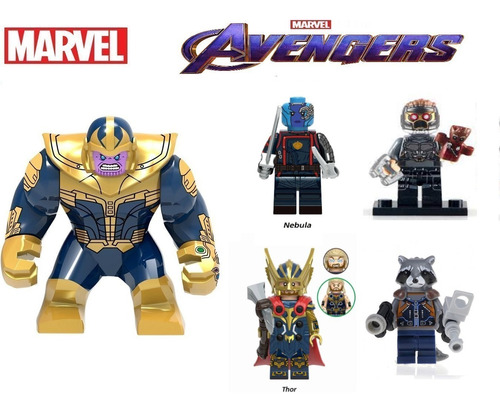 Set N°5 5 Figuras Super Heroes Marvel Bloques Para Armar