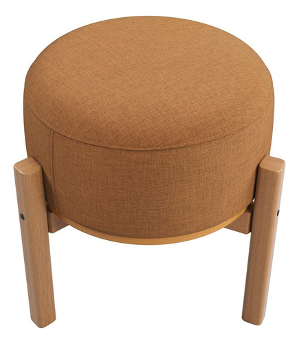 Puff Decorativo Multifuncional Com Mesa Pill Linho Terracota