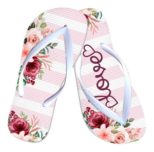Imagem 2 de 4 de Chinelo Lembrança De Casamento Modelo Love Para Madrinhas