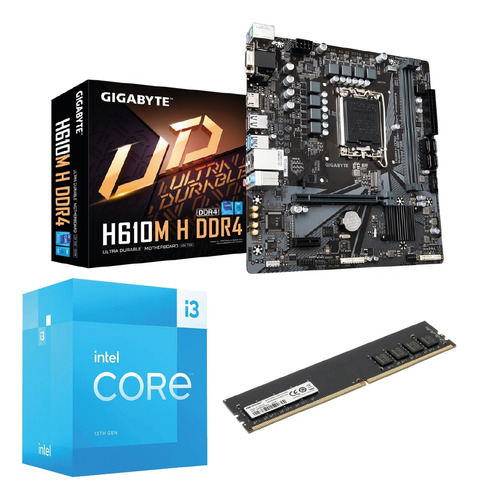Combo - Mother Gigabyte H610m H+ Intel Core I3 13100 + 8gb