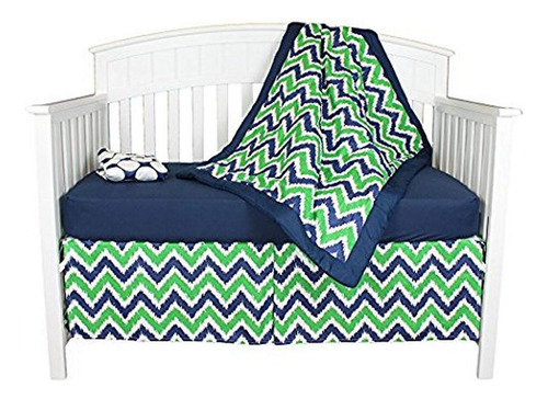 Bacati Zig Zag Y Big Dots 4 piezas Juego De Cama Cuna De Beb