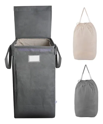 Cesta De Lavandera De 80 Litros Con Bolsas Extrables, Cesta