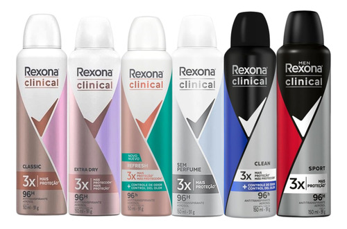 Kit Rexona Clinical Classic Dry Clean Sport Refresh Sem Perf