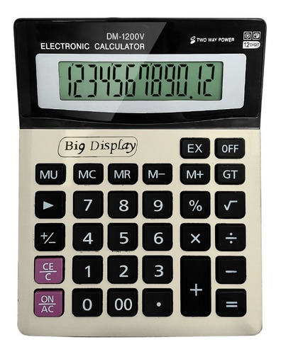 Imagen 1 de 10 de Calculadora Electronica 12 Digitos Cubierta Display Grande