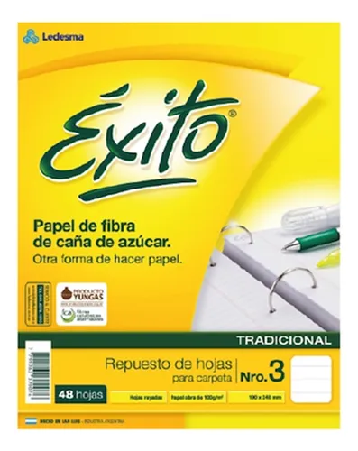 Repuesto N°3 Rayado 96hs Sin Margen Reforz. Exito (x4 Unid.)