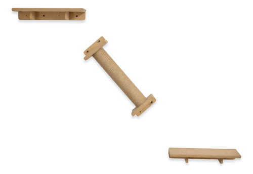 Rascador Para Gatos De Pared Tapizado. Combo Arya Color Beige