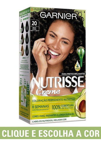  Tintura Coloração Garnier Nutrisse ( Clique E Escolha ) Tom 20 PRETO AMORA