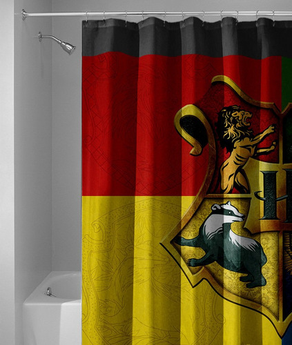 Imagen 2 de 2 de Cortina Baño O Ventana De Microfibra Hogwarts Full