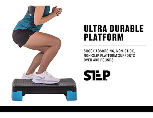 Escalon Aerobico Ajustable De Color Negro/azul Black/blue