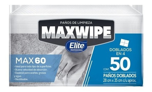 Paño Limpieza Elite Maxwipe 60 Reutilizable 50 u  6288