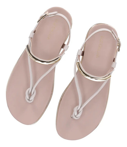 Sandália Couro Luz Da Lua Flatform Panna/saara - 58890400