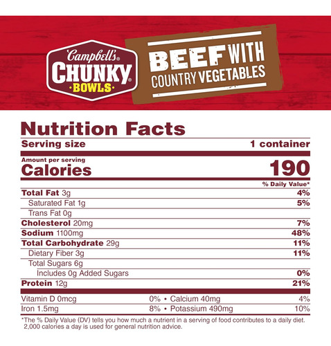 Campbells Sopa Chunky Res Con Vegetales 432g