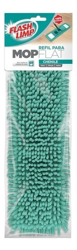 Refil Microfibra Para Mop Flat Chenille Flash Limp Cor Verde