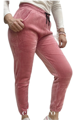 Joggers Pantalón Plush Con Polar Moda Satín Realza Figura