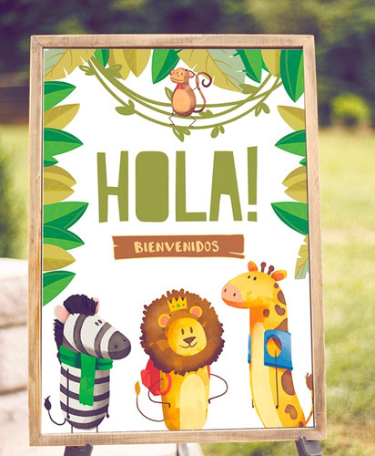 Imagen 3 de 10 de Kit Imprimible Animales De La Selva Jungla Safari Editable