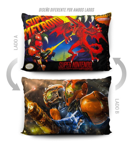 Imagen 5 de 5 de Funda De Almohada Super Metroid 70x45cm Vudú Love