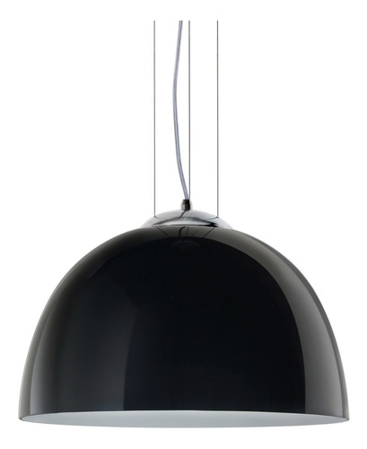 Colgante Campana Vidrio Color Negro 35cm Deco Apto Led 