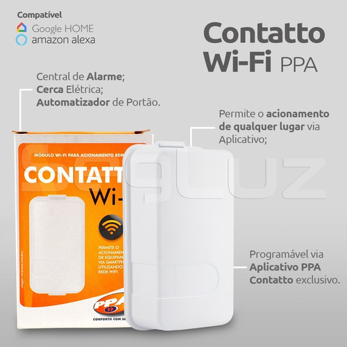 Imagem 2 de 6 de Contatto Wifi Ppa Abre Via App Celular Portão Alarme Cerca