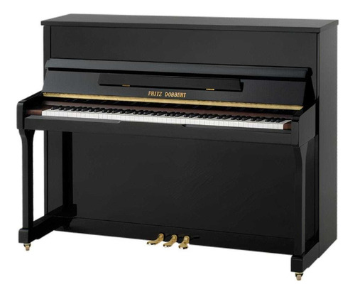 Piano Fritz Dobbert 116 Preto Acústico Vertical Modelo Pared