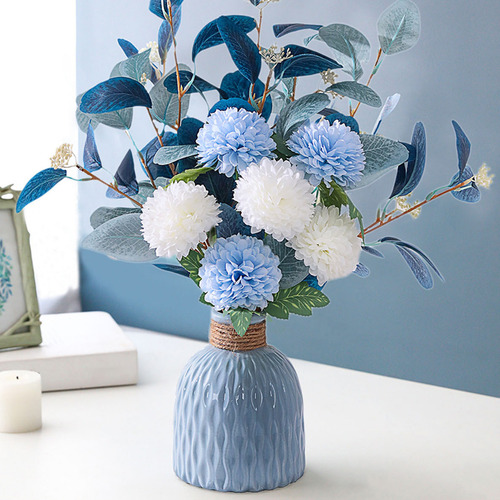 O Flor Artificial Con Jarrones, Hortensia Falsa Con Ramo C