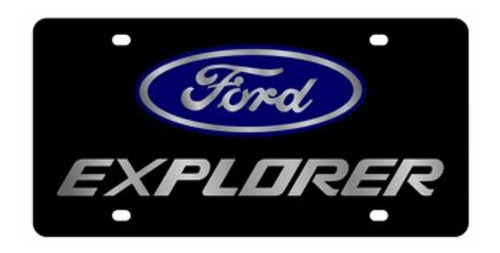 Ford Explorer Placa De Licencia En Acero Negro