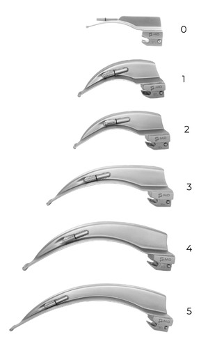 Kit Laringoscópio Standard Com Cabo + 6 Lâminas Curvas Md