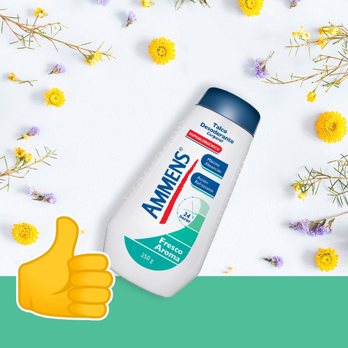 4 Talco Corporal Ammens 250g Fresco Aroma + Baby