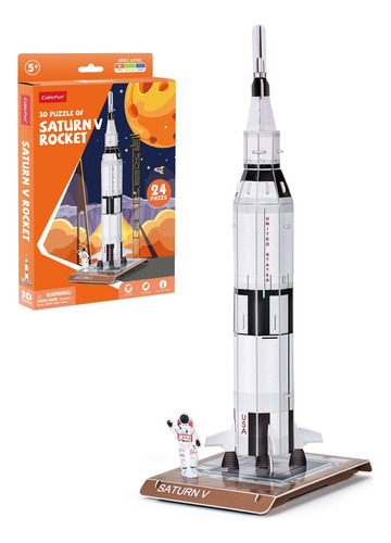 Rompecabezas 3d Saturn V Rocket Nasa 24 Piezas Nivel Inicial