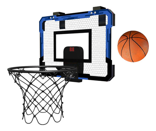 Aro De Baloncesto De La Habitación De La Puerta Con Azul