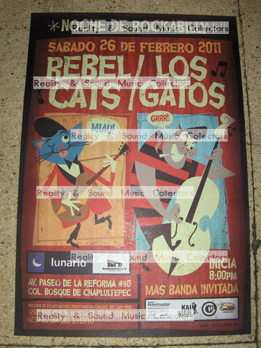 Rebel Cats Los Gatos Poster Lunario (grande) De Coleccion