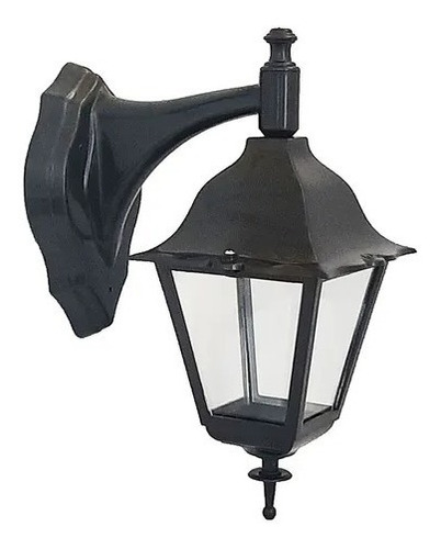 Farol Colonial Plástico 4 Caras De Vidrio Exterior- Mecaluz*