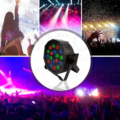 Imagen 4 de 4 de Luz Proton 18 Led Luminosidad Rgb Audioritmico Dmx Fiestas
