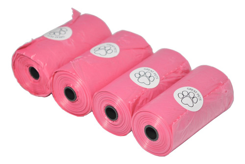 Sacolinhas Higiênicas Great Pets Kit Com 4un Cor Rosa