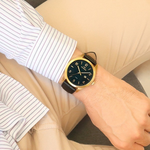 Relógio Technos Masculino Dourado/preto Analógico