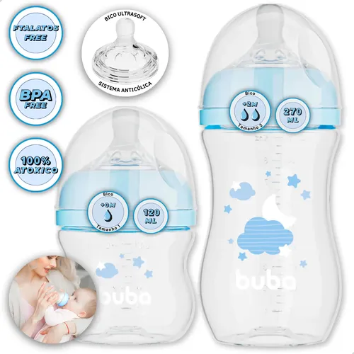 Kit 2 Mamadeiras Buba Easy Flow