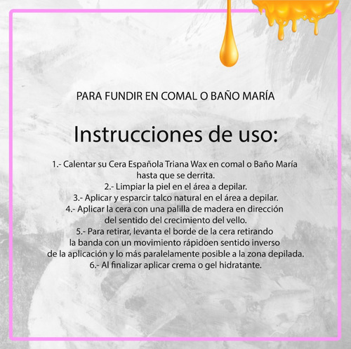 Cera Española Triana Wax + Aplicadores + Gel Post Epilatorio