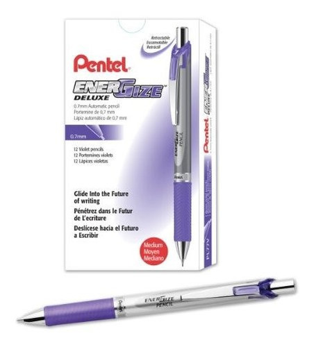 Portaminas 0.7mm Pentel Energize Violet Accents X12