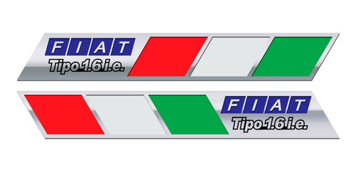 Par De Emblemas Bandeira Itália Fiat Tipo 1.6.i.e.