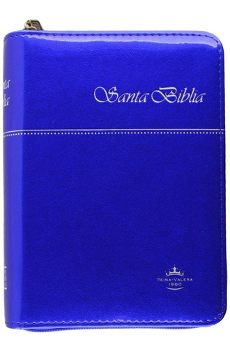 Santa Biblia Rvr1960 Con Índice Y Cierre, Azul Rey Con Envío