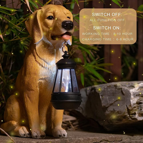 Estatuas De Perros De Jardín Decoración Al Aire Libre, Luces