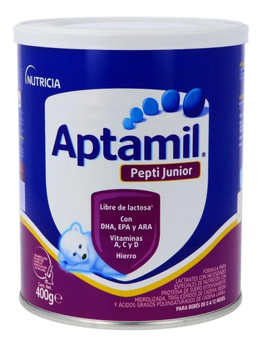 Leche de fórmula en polvo Danone Nutricia Aptamil Pepti Junior en lata de 1 de 400g a partir de los 0 meses