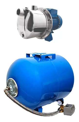 Bomba Jet Inox 1 Hp+ Tanque Hidroneumatico 93/100 Litros 