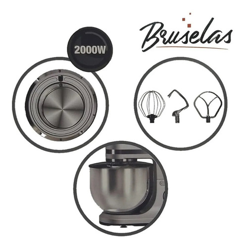 Batidora de pie Steel Home BP2000 BP2000 plateada 220 V
