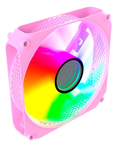 Ventoinha (kit 3 Fan), Candy, 120mm, Led Rgb, 4 Pinos, Rosa